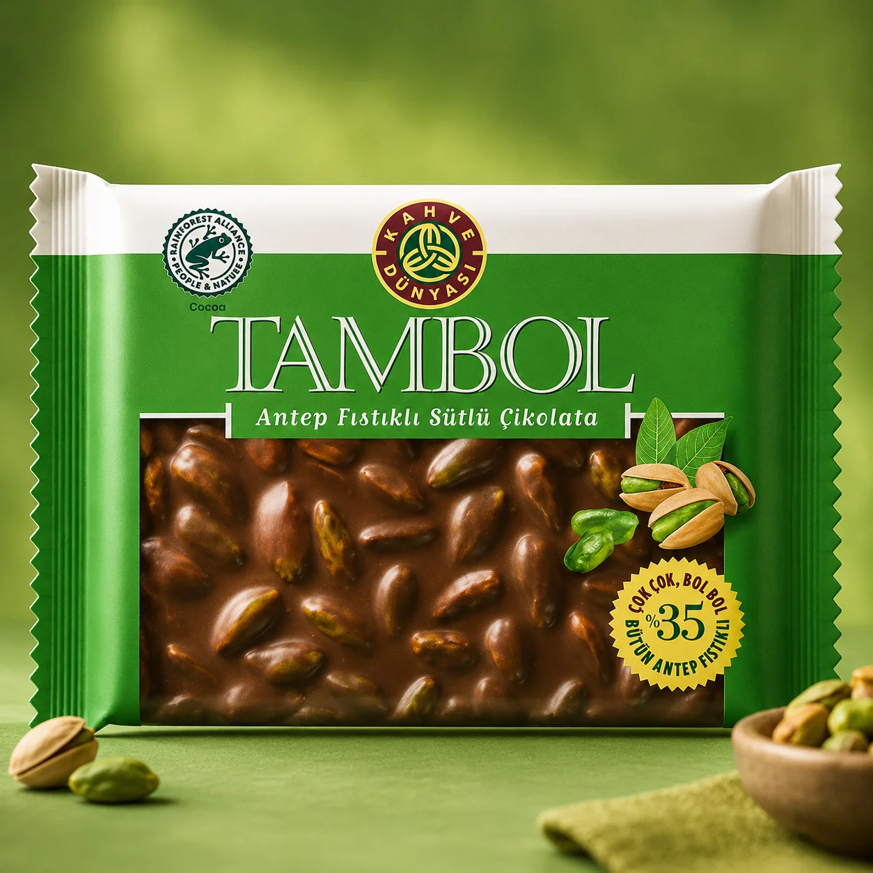 Tambol Antep Fıstıklı Sütlü Çikolata